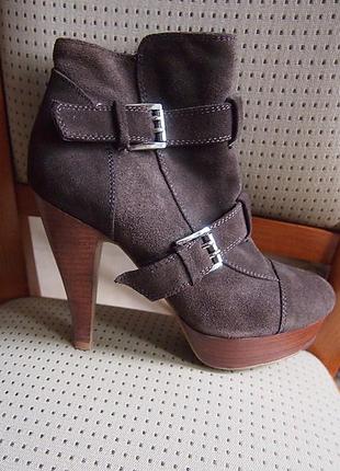 Сапоги fausta moretti 40 нат. замша италия флис