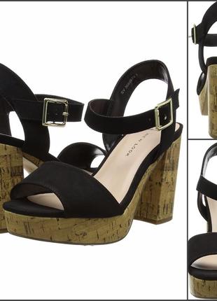 Женские туфли босоножки на корковой подошве new look wide fit prudence