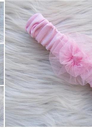 Стильная повязка обруч для волос с бантом на резинке