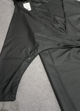 Дождевик водонепроницаемая куртка женская мужская бренд rains 1277  poncho 01 black оригинал.6 фото