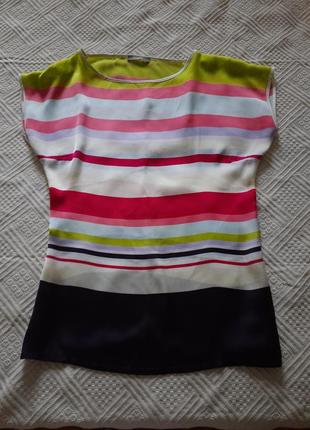 Блузка в кольорову полоску подовжена4 фото