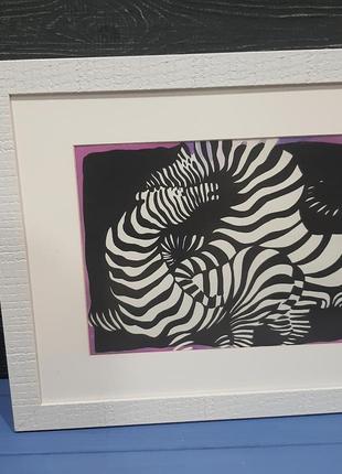 Картина абстракция, поп арт танцующие зебры7 фото
