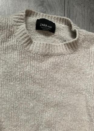 Zara knit жіночий светр бежевий, сірий2 фото