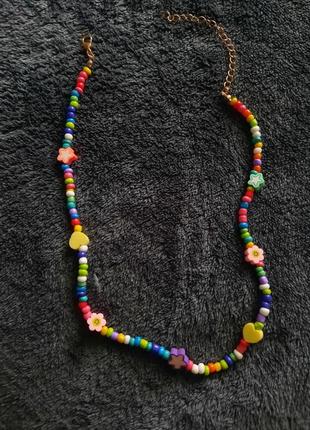 Намисто буси кольє різнокольорове