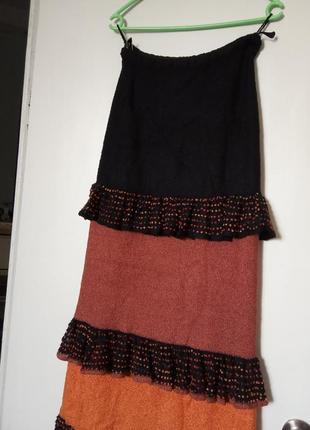Вязаный теплый женский костюм (юбка+кофта)6 фото