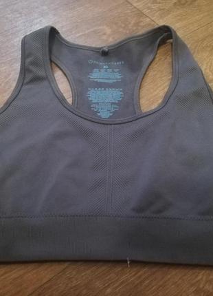 Спортивный кофта майка спорт топ бра жіночий primark сірий хл без вставок великий розмір еластичний