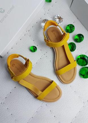 Corso como оригінал шкіряні жовті сандалії