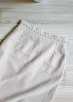 Шерстяная нюдовая юбка карандаш чистая тонкая шерсть4 фото