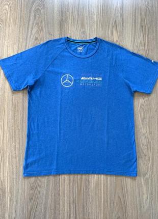 Мужская хлопковая футболка с принтом amg panronas motorsport