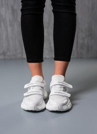 Стильные кроссовки женские белые демисезонные,деми,осенние,весенние (осень,весна 2022-2023)7 фото