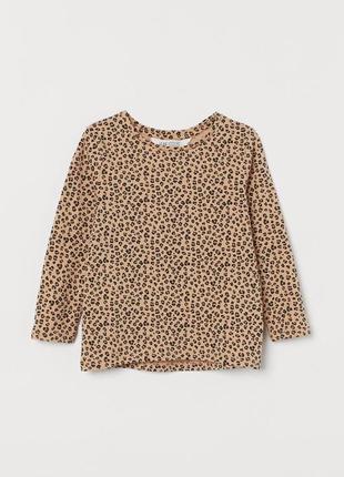 Реглан h&m лонгслів з леопардовим принтом