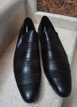 Красивые кожаные туфли большого размера с большой полнотой