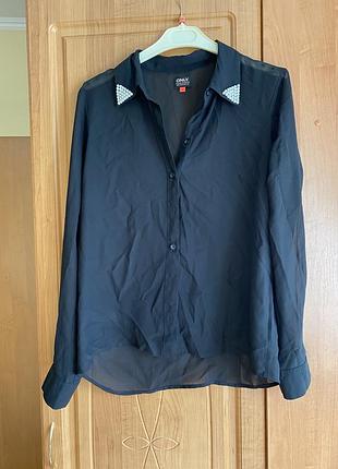 Рубашка шифон з перлинами