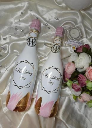 Веселенные аксессуары (оформленное шампанское на свадьбы3 фото