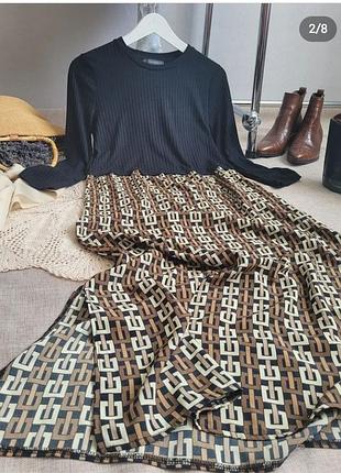 Комбинированное платье миди от primark