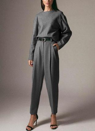 Вовняні штани toni dress висока посадка вовна