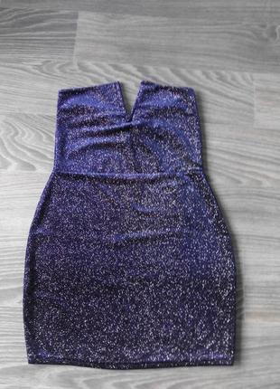 Велюрова з люрексом міні сукня темно синього кольору;  in the style;  m/s