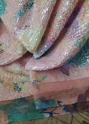 🌸🌸🌸арабські емірати тканина для вечірньої сукні трикотажна сітка з блискітками гобеленовий принт