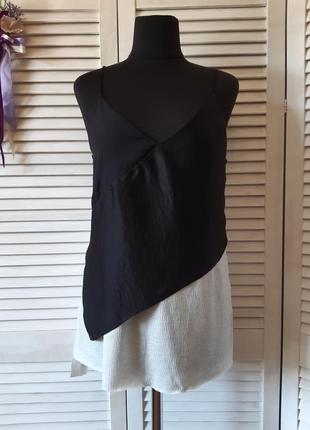 Майка, маечка ассиметричная в бельевом стиле zara