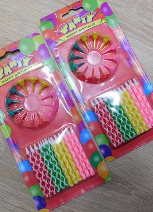 Свічки в торт люкс 24 штуки