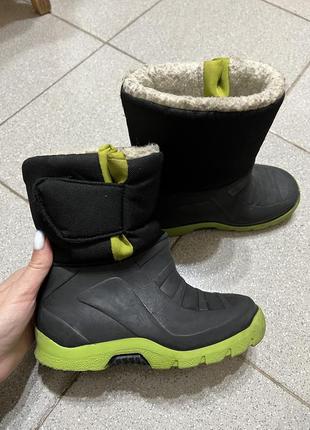 Зимние термоботинки прорезиненные сверху на мальчика размер 28/29