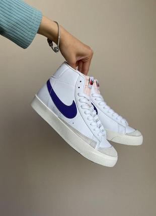 Жіночі кросівки nike blazer white violet1 фото