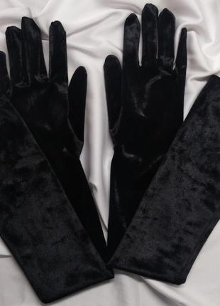 Оксамитові рукавички, довгі (вище ліктя)3 фото