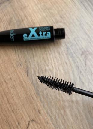 Туш для вій чорна aden cosmetics extra volume mascara аден2 фото