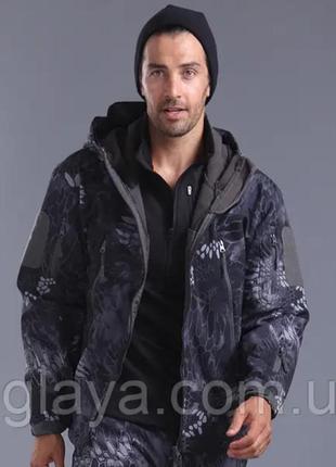 Куртка тактическая мужская soft shell демисезонная, питон, размер - 4хл, 5хл