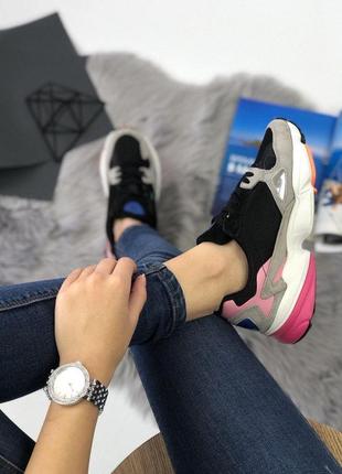 Adidas falcon black and pink discount