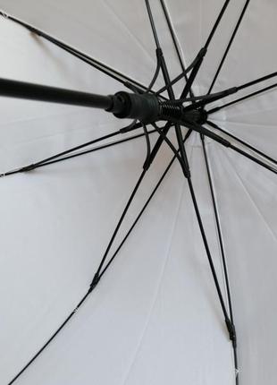 Парасолька-тростина з рюшами воланами колір білий матеріал болонья довжина парасольки 114 см діаметр4 фото