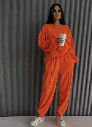 Яскравий помаранчевий костюм мікровельвет3 фото