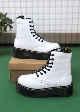 🔥ботинки женские dr. martens jadon white хутро1 фото