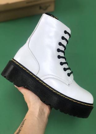 🔥ботинки женские dr. martens jadon white хутро8 фото