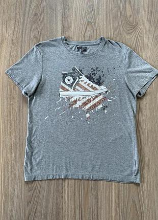 Мужская хлопковая футболка с принтом converse