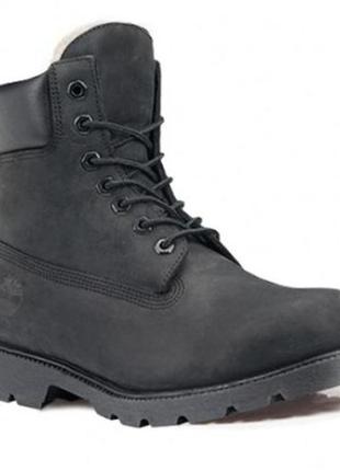 Ботинки с мехом timberland black 38 р(25см)