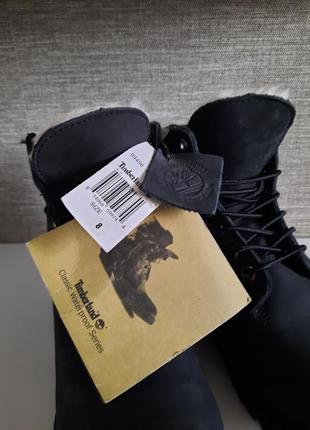 Ботинки с мехом timberland black (38р)оригинал9 фото