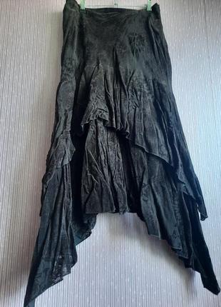 Дизайнерская необычная стильная бархатная велюровая винтажная юбка  lisa campione1 фото