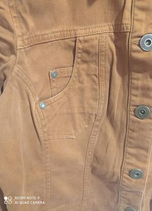 Хлопковая джинсовая демисезонная коричневая кирпич куртка pescara хлопок бавовна бавовняна4 фото