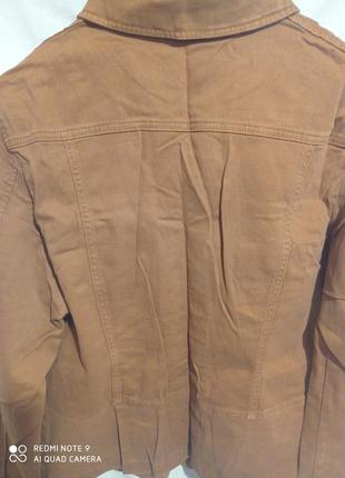 Хлопковая джинсовая демисезонная коричневая кирпич куртка pescara хлопок бавовна бавовняна7 фото