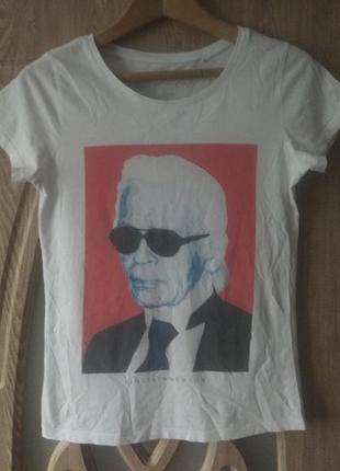 Футболка з логотипом карл лагерфельд, karl otto lagerfeld