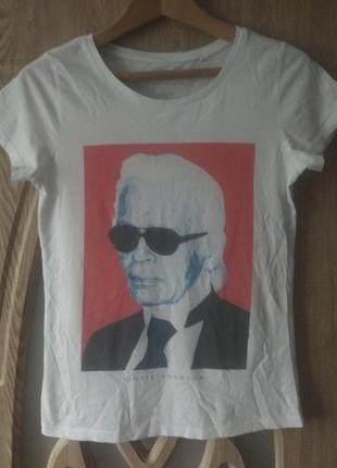 Футболка с лого карл лагерфельд , karl otto lagerfeld