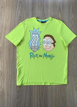 Мужская хлопковая футболка с принтом рик и морти rick and morty