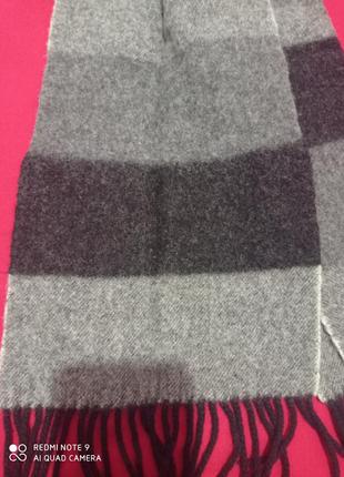 Т24. кашемировый серый черный в полоску полосатый шарф кашемир кашеміровий кашемір4 фото