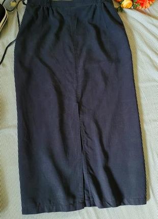 Спідниця міді довга пряма з розрізом юбка3 фото