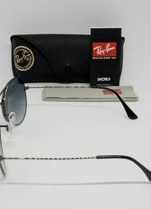 Ray ban aviator 62 очки капли мужские солнцезащитные серый градиент в серебристом металле3 фото