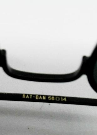 Ray ban aviator 58 сонцезахиснi окуляри каплi унiсекс чорнi в чёрному металi лiнзи скло7 фото