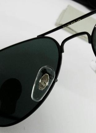 Ray ban aviator 58 сонцезахиснi окуляри каплi унiсекс чорнi в чёрному металi лiнзи скло5 фото