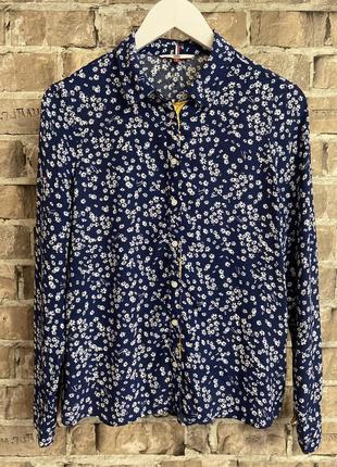 Tommy jeans сорочка floralcиній regular fit, розмір s,10 фото