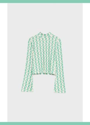 Жіночий гольф stradivarius s новий молочний у принт стильний еластичний